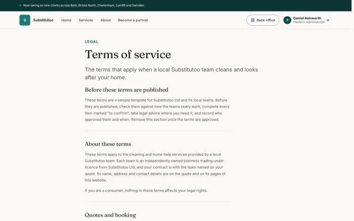 Terms of service