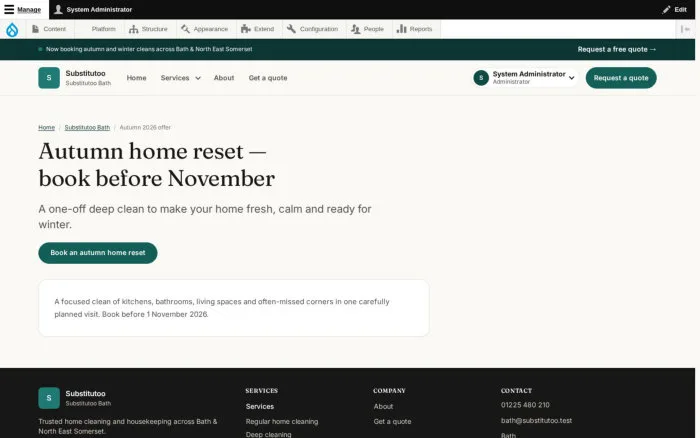 Autumn home reset — book before November