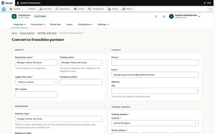 Convert to franchise partner