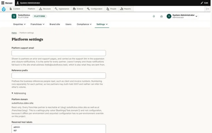 Product settings