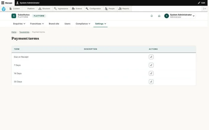 Payment terms