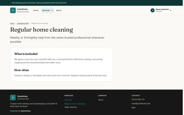 Regular home cleaning